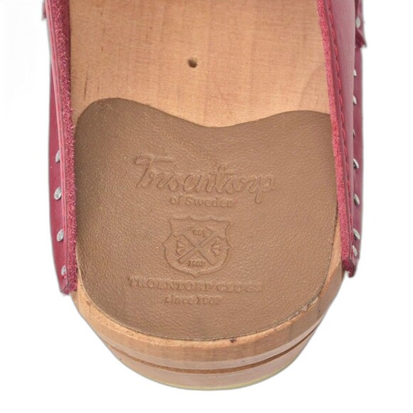 Trocentorp of Sweeden Devici Red Leather Clogs Size 40 - Picture 6 of 7